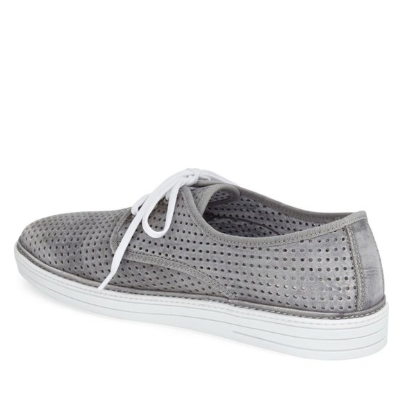 Bacco Bucci ITALY Perforated Suede Leather Sneakers Shoe Men's 11 NEW NIB Grey - Picture 2 of 13